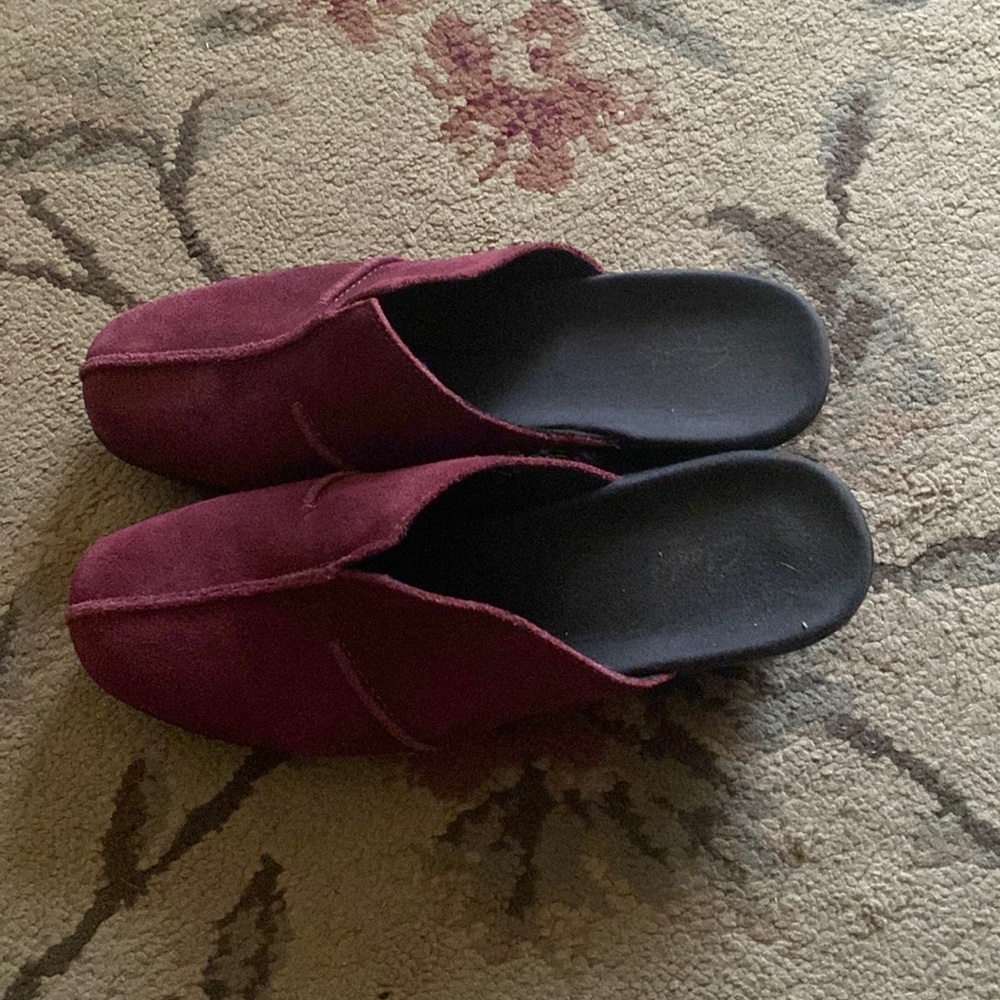 Clarks burgundy clogs. Only wore once. Do not need anymore.